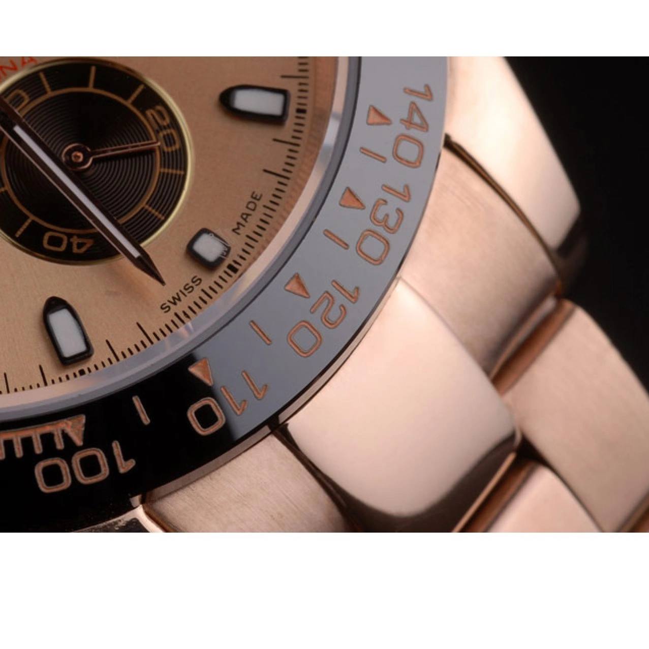 MiroTime 0704 Rolex Daytona Ion Plated Tachymeter Rose Gold Strap Rose Gold Dial 80244